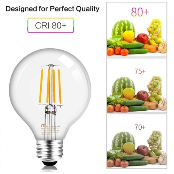 G25 Globe Light Bulbs Dimmable, E26 Base [60W Equivalent], 2700K Soft White - Picture 3 of 7